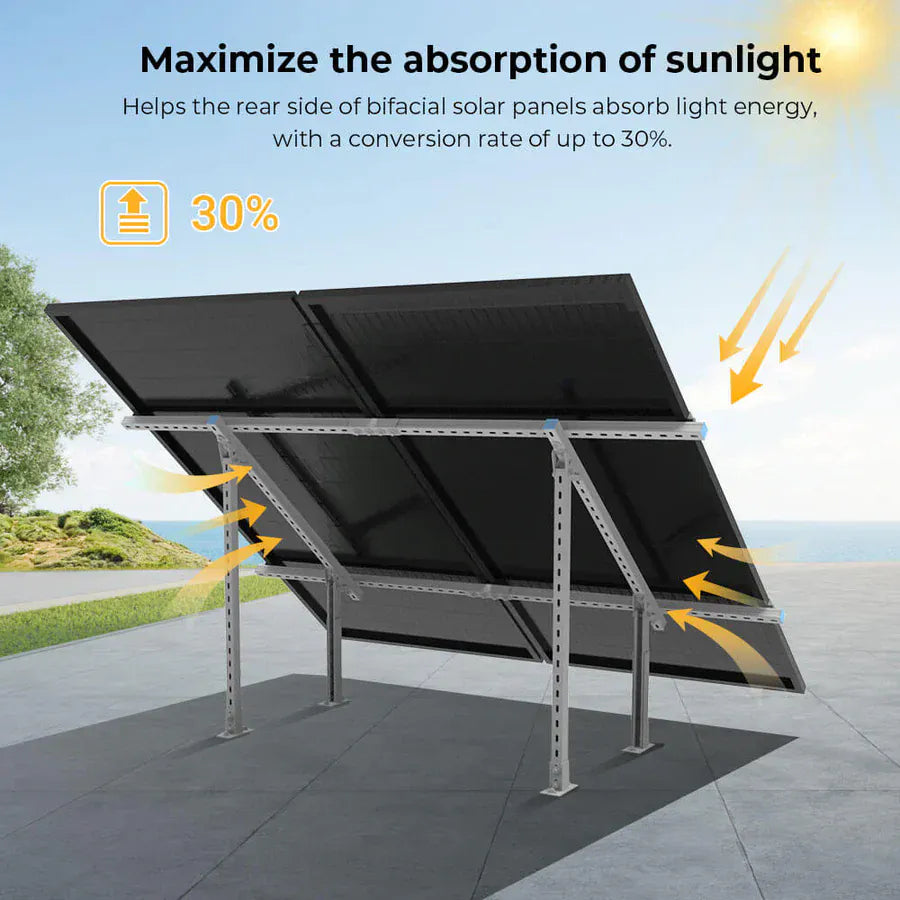 Sungold Power SungoldPower Modular & Expandable Ground Mount Brackets for 2× 400W–590W Solar Panels