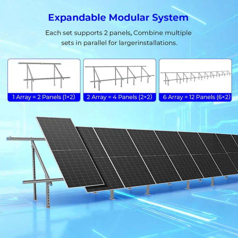 Modular Type Brackets SungoldPower Modular & Expandable Ground Mount Brackets f... | Ben's Deals