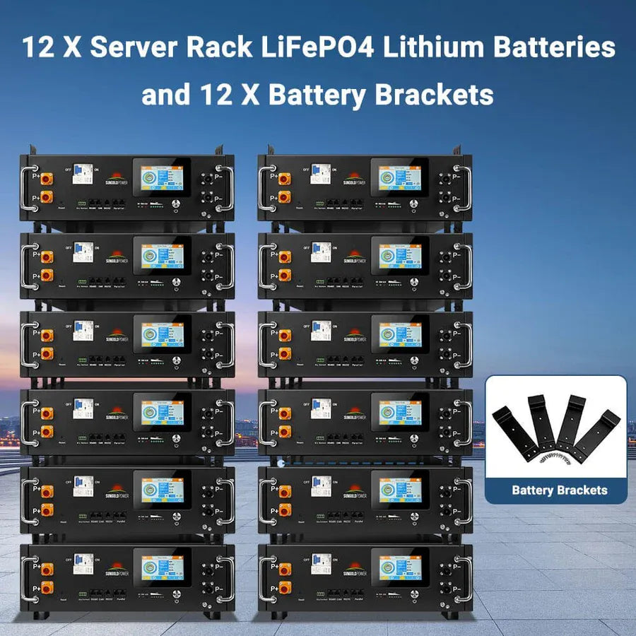 Sungold Power SunGoldPower Off-Grid Solar Kit FR-24K60CP | 24KW 48VDC 120/240VAC 61.44KWH-64.28KWH Lithium Battery