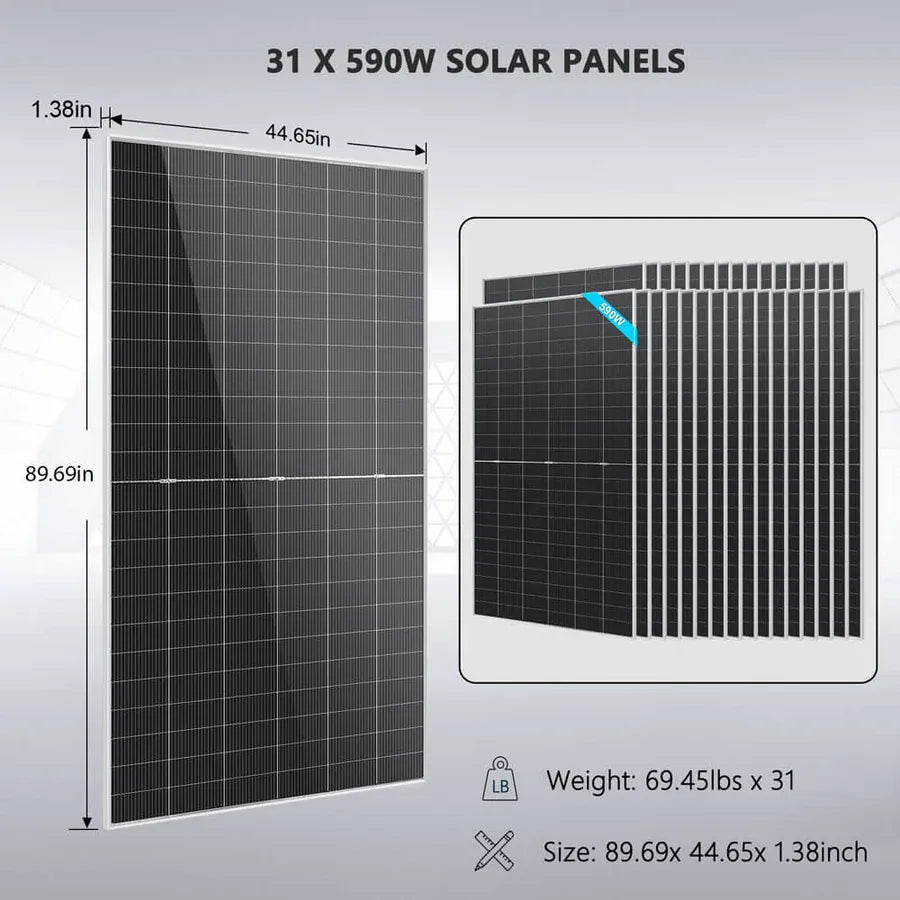 Sungold Power SunGoldPower Off-Grid Solar Kit FR-24K60CP | 24KW 48VDC 120/240VAC 61.44KWH-64.28KWH Lithium Battery