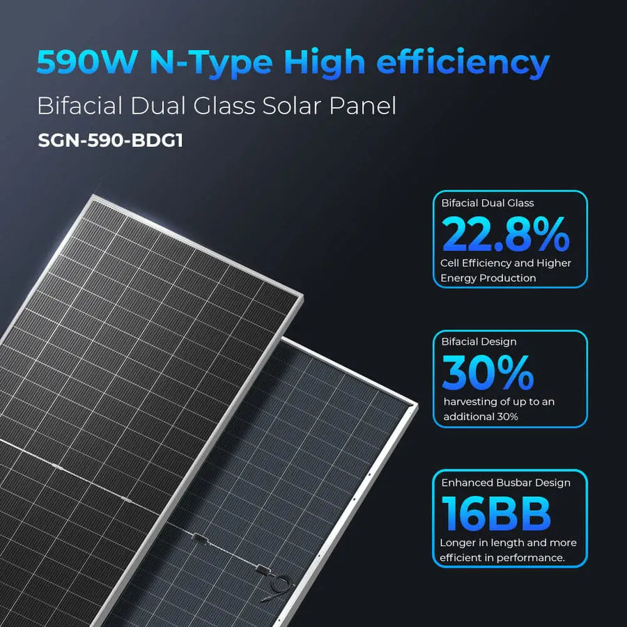 Sungold Power SunGoldPower Off-Grid Solar Kit FR-24K60CP | 24KW 48VDC 120/240VAC 61.44KWH-64.28KWH Lithium Battery