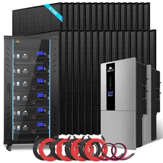 Sungold Power SGH-7.6DN6E(2*7.6kw Inv+32*415w PV+6*100AH Bat) SunGoldPower SGH-7.6N3E/ SGH-7.6DN6E | 7.6KW Hybrid Solar Kit | 48VDC | 15.36KWH/30.72KWH Lithium Battery