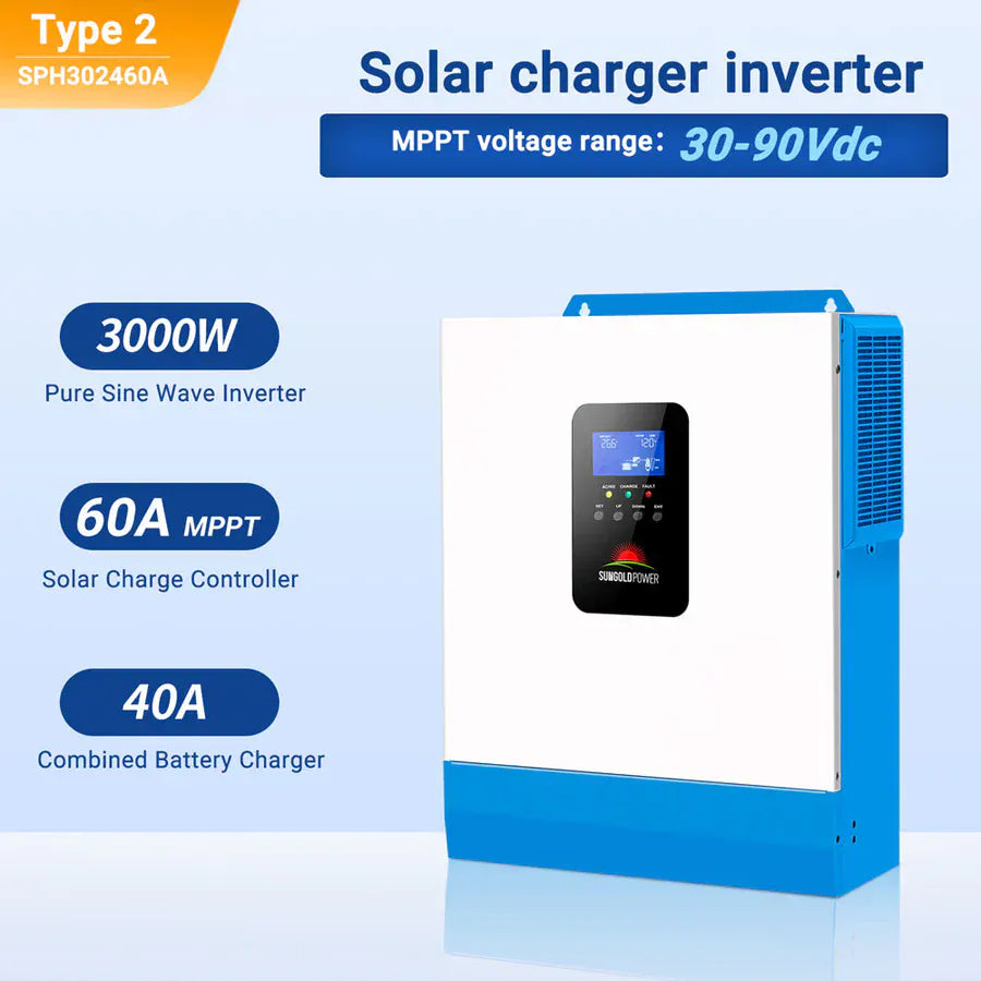Sungold Power Solar Charge Controllers and Inverters SunGoldPower SPH302460A 3KW 24V 60A Solar Inverter Charger