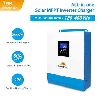 Sungold Power Solar Charge Controllers and Inverters SunGoldPower SPH302480A 3KW 24V 80A Solar Inverter Charger