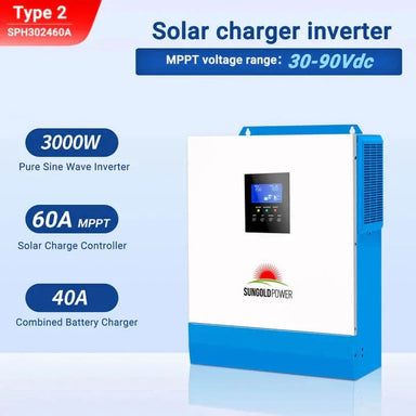 Sungold Power Solar Charge Controllers and Inverters SunGoldPower SPH302480A 3KW 24V Solar Inverter Charger