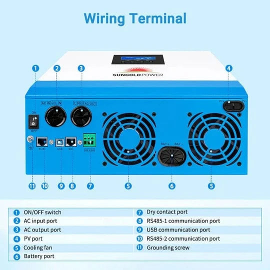 Sungold Power Solar Charge Controllers and Inverters SungoldPower SPH504880A 5000W 48V Solar Charger Inverter