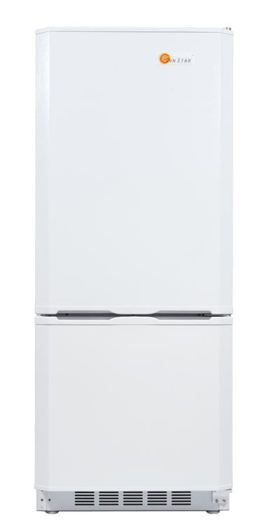 SunStar/SolarFreeze Solar Appliances Sunstar ST-10RFW Dual Power Solar (DC) and Grid (AC) Powered 10 cu ft Refrigerator-Freezer in White