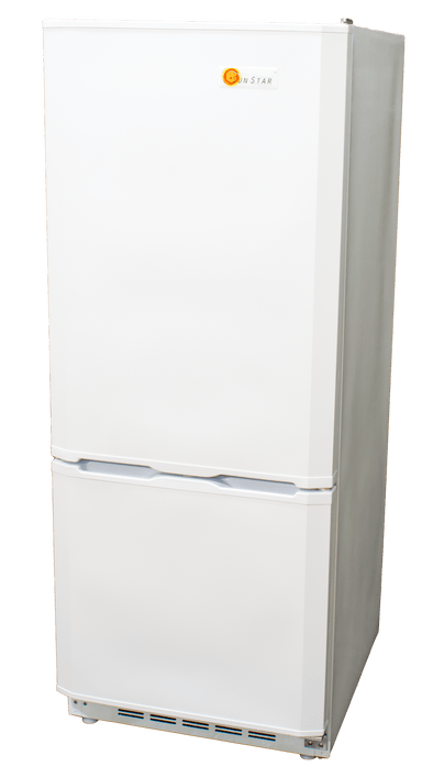 SunStar/SolarFreeze Solar Appliances Sunstar ST-10RFW Dual Power Solar (DC) and Grid (AC) Powered 10 cu ft Refrigerator-Freezer in White