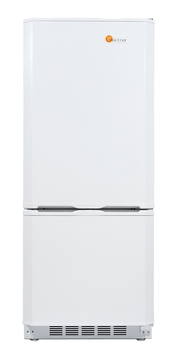 SunStar/SolarFreeze Solar Appliances Sunstar ST-10RFW Dual Power Solar (DC) and Grid (AC) Powered 10 cu ft Refrigerator-Freezer in White