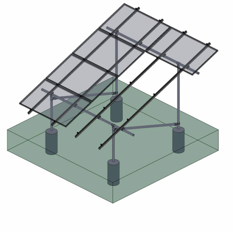 Tamarack Solar Tamarack Solar 90071 Ground Mount 4 Module First Column Kit For Use With 3.1 Inch Rail