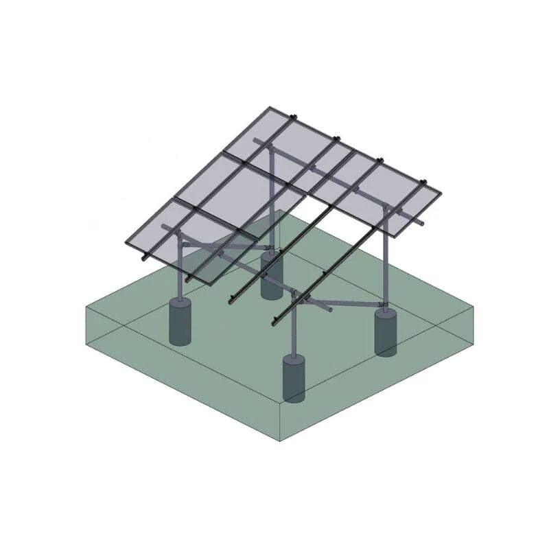 Tamarack Solar Tamarack Solar 90798-A Ground Mount 4 Module Add-On Column Kit For Use With 3.1 Inch Rail