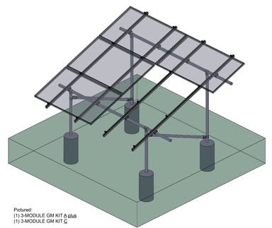 Tamarack Solar Tamarack Solar 91474-A GM Kit C - 3 Modules - 140-IN - for 0 Posts