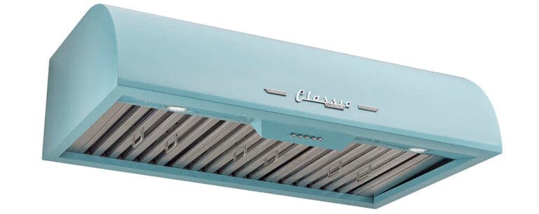 Unique UGP-36CR RH B Classic Retro 36-In 700 CFM Ducted Under Cabinet Range Hood With LED Lights In Ocean Mist Turquoise UGP-36CR RH T