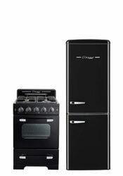 Unique Natural Gas Range/Stove Classic Retro by Unique 24” Convection Gas Range (Electronic Ignition) UGP-24CR B (Black)