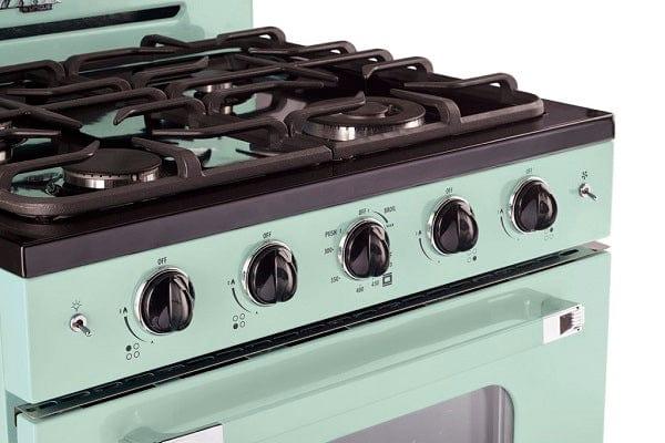 Unique Natural Gas Range/Stove Classic Retro Unique 30" Convection Gas Range (Electronic Ignition) in Mint Green UGP-30CR LG