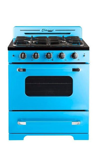 Unique Natural Gas Range/Stove Classic Retro Unique 30" Convection Gas Range (Electronic Ignition) in Robin Egg Blue UGP-30CR RB