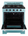 Unique Natural Gas Range/Stove Classic Retro Unique 30" Convection Gas Range (Electronic Ignition) in Turquoise UGP-30CR T