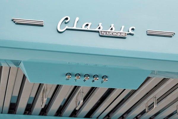 Unique Range Hoods Classic Retro Unique 30" Range Hood in Turquoise UGP-30CR RH T