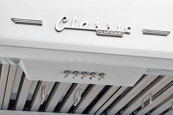 Unique Range Hoods Classic Retro Unique 30" Range Hood in White UGP-30CR RH W