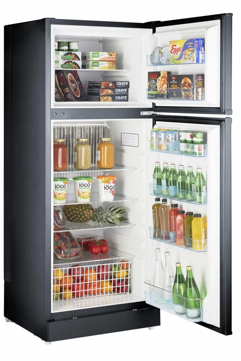 Unique Scratch and Dent or Pre-Owned Off-Grid Appliances New Scratch and Dent Unique Off-Grid 14 Cu. Ft. Propane Top Freezer Refrigerator In Black UGP-14C SM B S&amp;D #4961