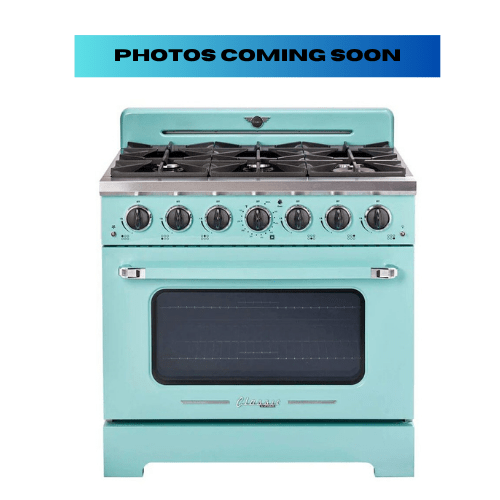 Unique Convection Gas Range New Scratch and Dent Unique UGP-36CR T S&amp;D 2 #0134 Classic Retro 36&quot; Gas Range Convection Oven Ocean Mist Turquoise