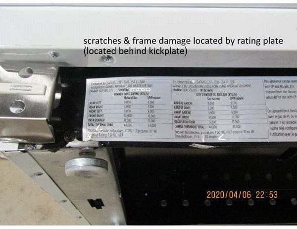 Unique Scratch and Dent or Pre-Owned Off-Grid Appliances New Scratch &amp; Dent Unique Classic 30&quot; Propane Range Battery Ignition Variable BTU Sealed Burners Cast Iron Grates With Window UGP-30G OF1 W (White) Serial #1016179