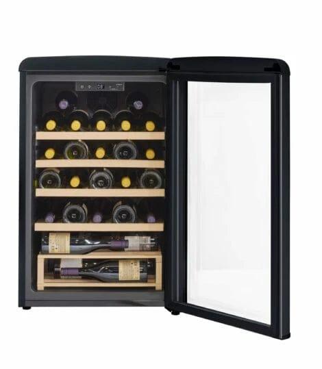 Unique Refrigerator-Freezer Unique 125 Litre Midnight Black Classic Retro Wine Refrigerator UGP-125CR WF B