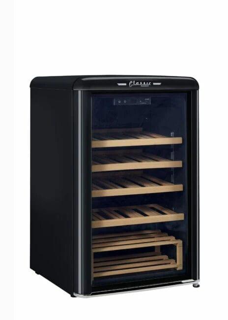 Unique Refrigerator-Freezer Unique 125 Litre Midnight Black Classic Retro Wine Refrigerator UGP-125CR WF B