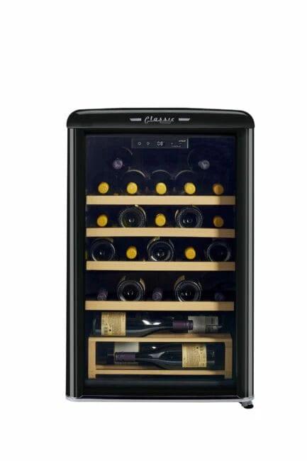 Unique Refrigerator-Freezer Unique 125 Litre Midnight Black Classic Retro Wine Refrigerator UGP-125CR WF B