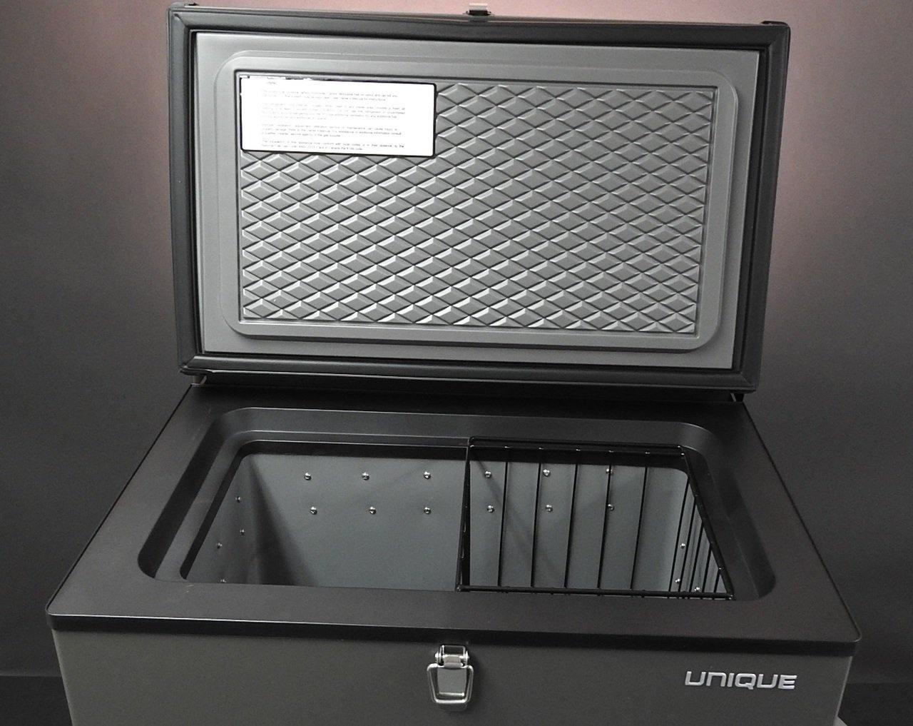 Unique Propane Freezer Unique 2.2 cu/ft Capacity Three Way Propane Freezer (Propane/12V/110V) CSA Approved, Portable UGP-2 SM (Grey)
