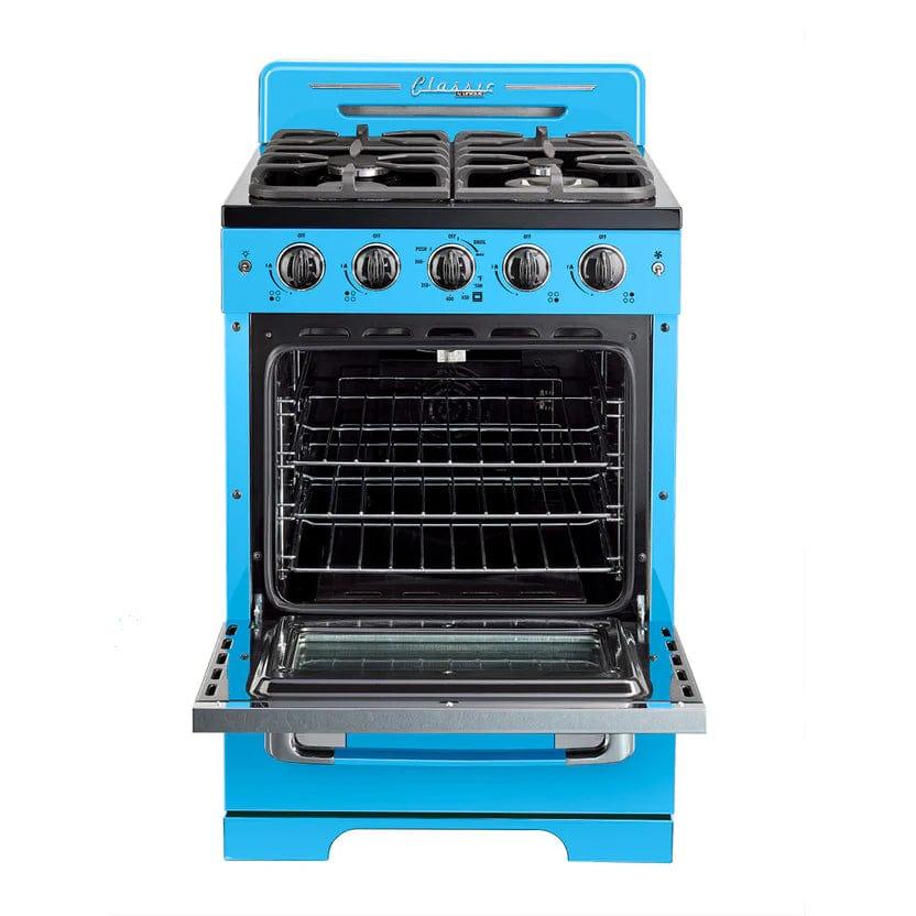 Unique Natural Gas Range/Stove Unique 24&#39; Classic Retro Robin Egg Blue Range UGP-24CR RB