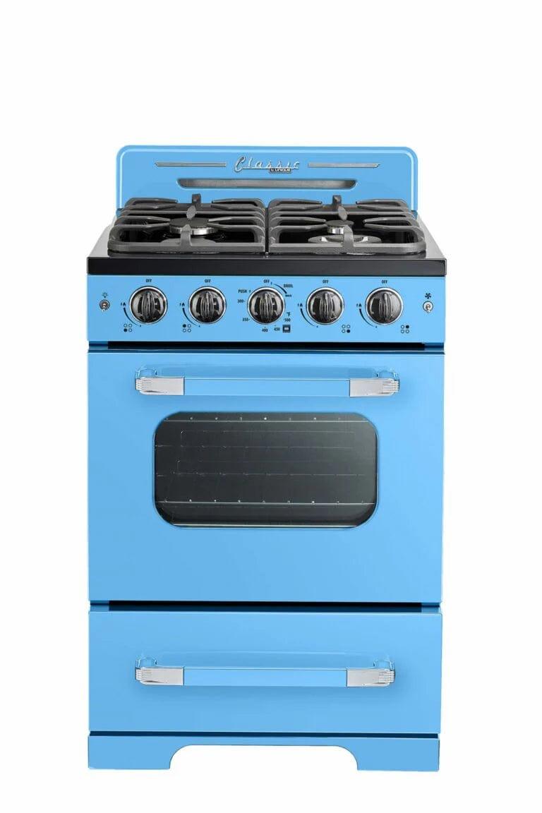 Unique Natural Gas Range/Stove Unique 24&#39; Classic Retro Robin Egg Blue Range UGP-24CR RB