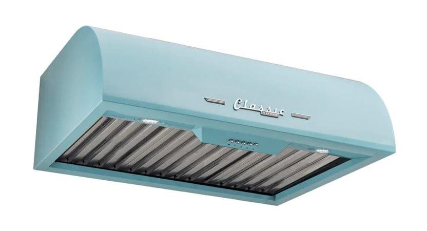 Unique UGP-36CR RH B Unique 24 Inches Classic Retro Ocean Mist Turquoise Range Hood UGP-24CR RH T