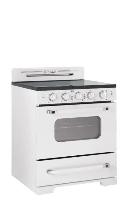 Unique Propane Range /Stove Unique 30' Classic Retro Marshmallow White Electric Ceramic Top Range UGP-30CR EC W