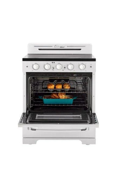 Unique Propane Range /Stove Unique 30' Classic Retro Marshmallow White Electric Ceramic Top Range UGP-30CR EC W