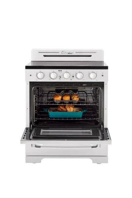 Unique Propane Range /Stove Unique 30' Classic Retro Marshmallow White Electric Ceramic Top Range UGP-30CR EC W