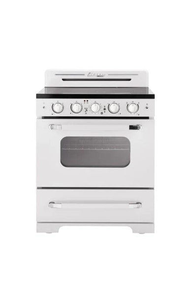 Unique Propane Range /Stove Unique 30' Classic Retro Marshmallow White Electric Ceramic Top Range UGP-30CR EC W