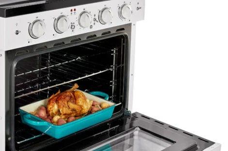 Unique Propane Range /Stove Unique 30' Classic Retro Marshmallow White Electric Ceramic Top Range UGP-30CR EC W