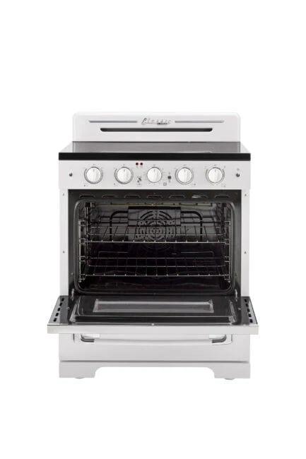Unique Propane Range /Stove Unique 30' Classic Retro Marshmallow White Electric Ceramic Top Range UGP-30CR EC W