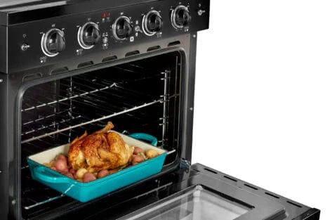 Unique Propane Range /Stove Unique 30' Classic Retro Midnight Black Electric Ceramic Top Range UGP-30CR EC B
