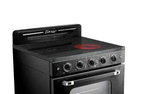 Unique Propane Range /Stove Unique 30' Classic Retro Midnight Black Electric Ceramic Top Range UGP-30CR EC B