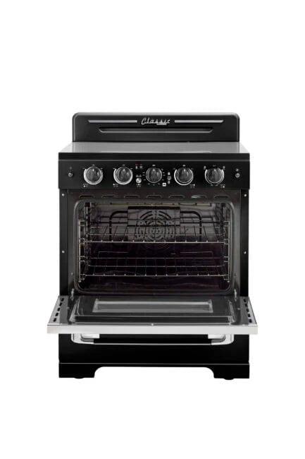 Unique Propane Range /Stove Unique 30&#39; Classic Retro Midnight Black Electric Ceramic Top Range UGP-30CR EC B