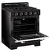 Unique Natural Gas Range/Stove Unique 30' Classic Retro Midnight Black Range UGP-30CR B