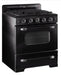 Unique Natural Gas Range/Stove Unique 30' Classic Retro Midnight Black Range UGP-30CR B