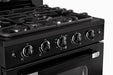 Unique Natural Gas Range/Stove Unique 30' Classic Retro Midnight Black Range UGP-30CR B