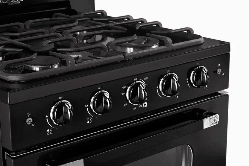 Unique Natural Gas Range/Stove Unique 30' Classic Retro Midnight Black Range UGP-30CR B