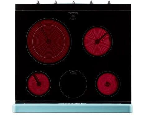 Unique Smoothtop Convection Gas Range Unique 30' Classic Retro Ocean Mist Turquoise Electric Glass Top Range UGP-30CR EC T