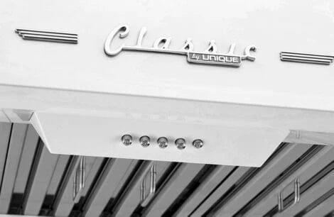 Unique Range Hoods Unique 36' Classic Retro Marshmallow White Range Hood UGP-36CR RH W