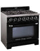 Unique Convection Gas Range Unique 36' Classic Retro Marshmallow White Range With FR Triple Crown Burner UGP-36CR B