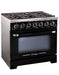 Unique Convection Gas Range Unique 36' Classic Retro Marshmallow White Range With FR Triple Crown Burner UGP-36CR B